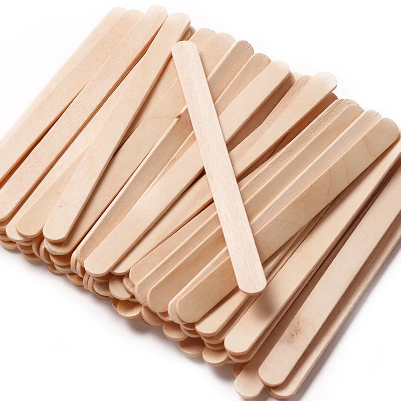 100 Pieces/bag Disposable Hair Removal Wax Coated Wooden Sticks Waxing Stick Tongue Depressor Stick Other Beauty Tools
