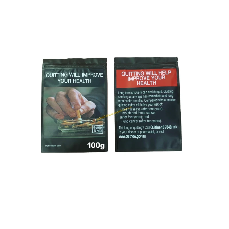 100g Tobacco Rolling Pouches Bag 100g Rolling Tobacco Packaging 100g Tobacco Product 100g