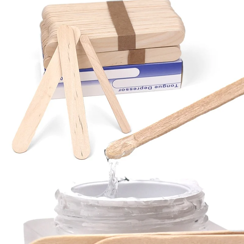 Beauty and Hair Removal Care Tools Disposable Wooden Stick 100 Pieces Bagged Removal Wax Adjustment Scraping Tools Wood Chips