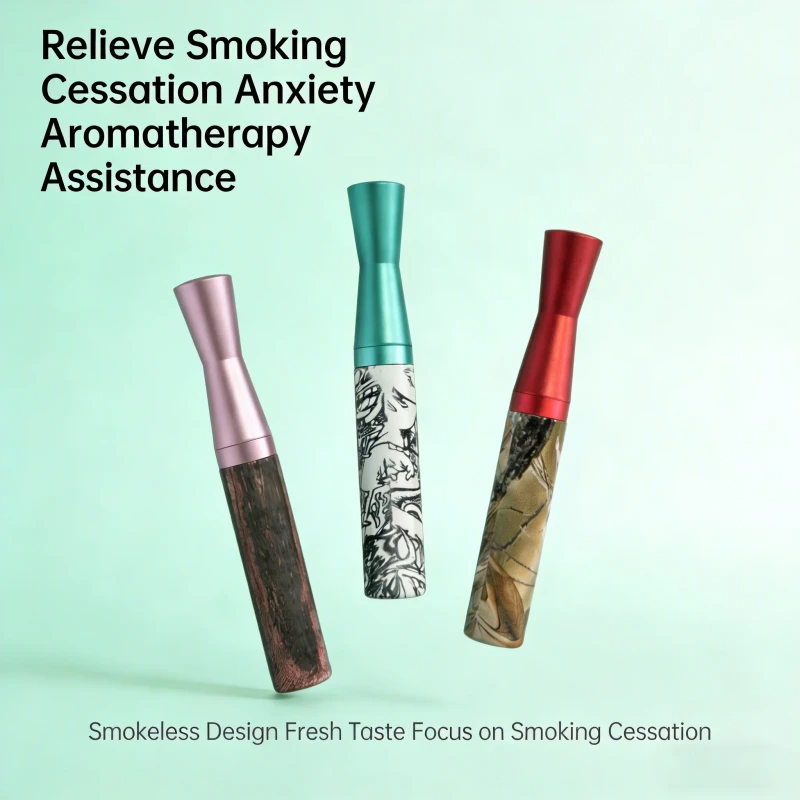 Calming Stress Reducing Aromatherapy Aluminum Manual Fumar Quit for Stick Smokeless Inhaler Flavored Air Device