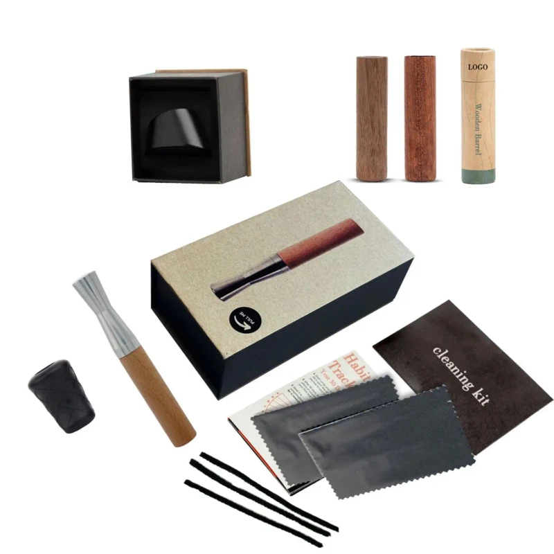 Cigarette Fumar Alternative Flavored Air Device Aluminum Wood Stick Quit Smoking Smokeless Inhaler Essential Oil Core 5ml