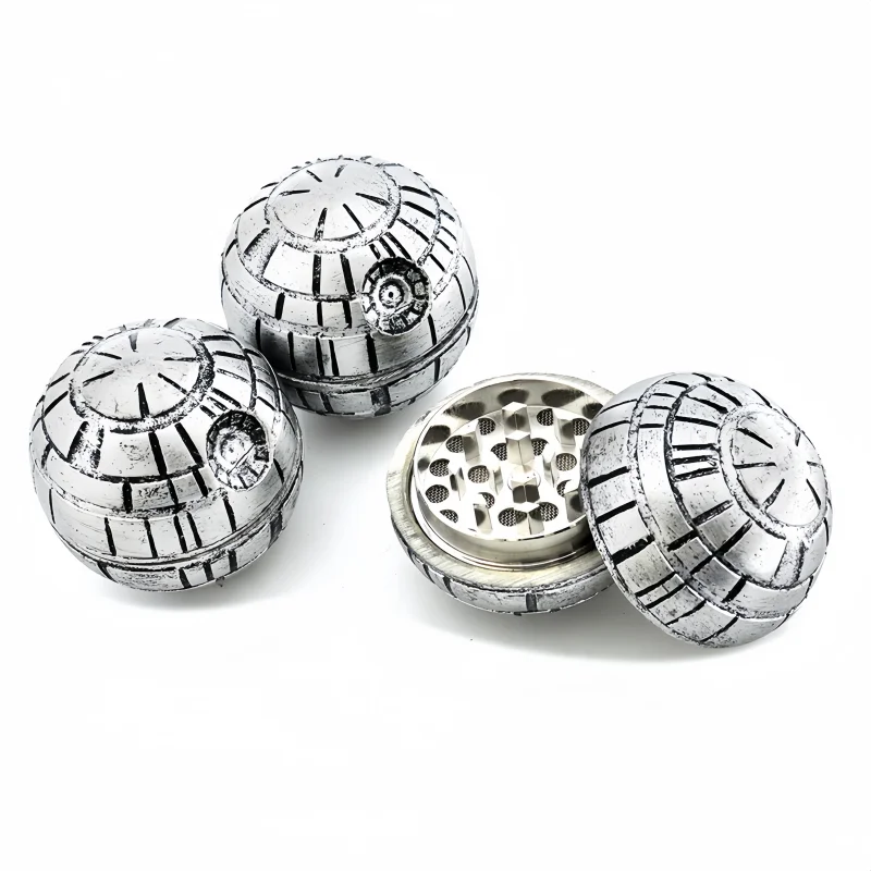 Creative Round Resin Ball Tobacco Grinders 55mm 3 Layer Zinc Alloy Herb Grinder