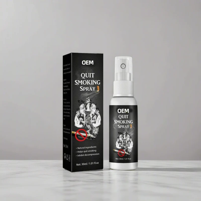 Custom Herbal Stop Smoking Spray 30ml Nicotinamide ISO Certified Safe with No Side Effect Fresh Breath Portable Home Use Health