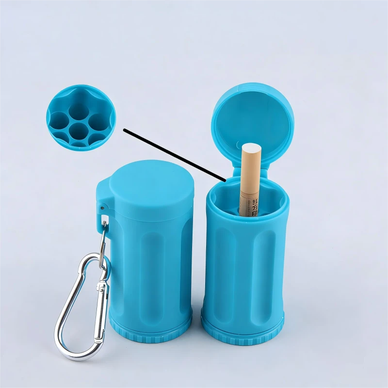 Custom Outdoor Portable FDA LFGB Food Grade Silicone Ashtray 7 Holes Eco Friendly Easy Clean Pocket Colorful Smoking