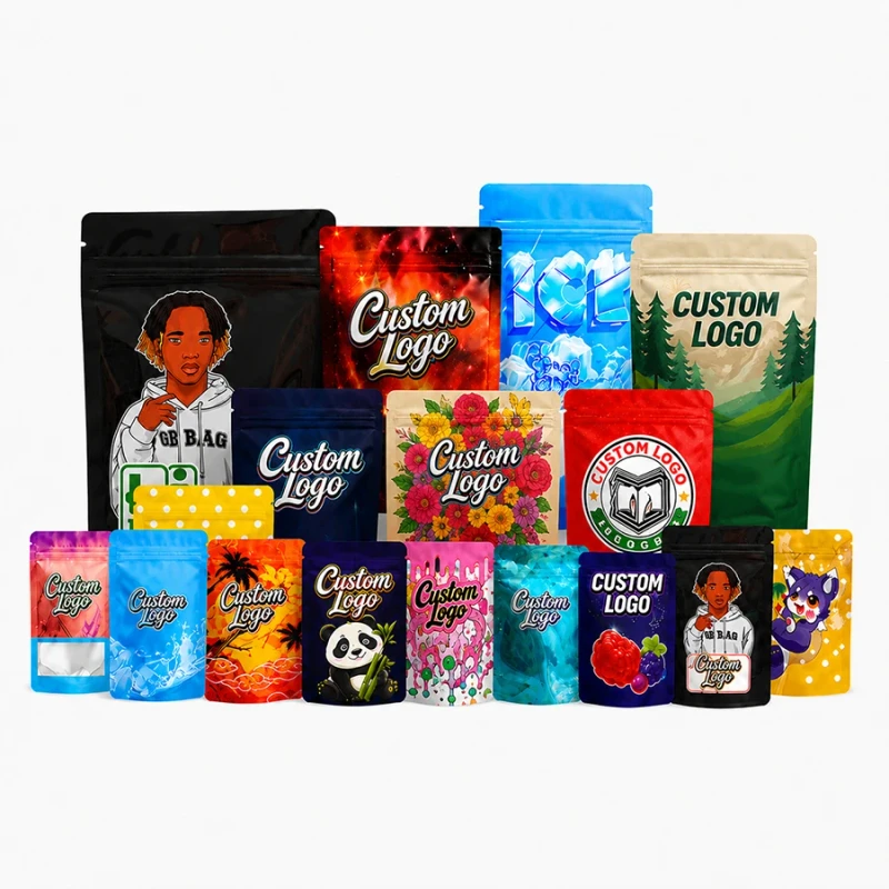 Custom Printed 1g 3.5g 1oz 1lb Mylar Bags Digital Printing Candy Packaging Food Smell Proof Mylar Bags
