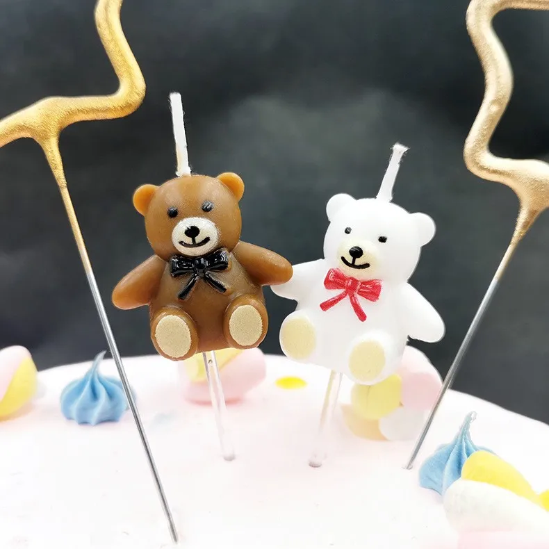 Cute Bear Birthday Candle Happy Birthday Cake Candle with Color