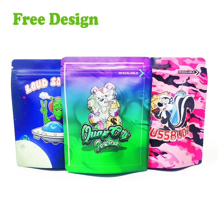 Digital Printed Custom 1 3.5 7 14 28 Gram Soft Touch Cali Packs Smell Proof Mylar Bags With My Logo