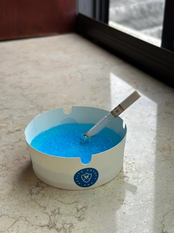 Disposable Eco Friendly Round Shape 9cm Width Paper Ashtray