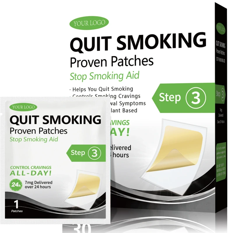 ENWEI Quit Smoking Patches Step 3 7mg 100% Natural Plant Based ISO for Certified OEM Home Use Customizable 3 Year Small Orders