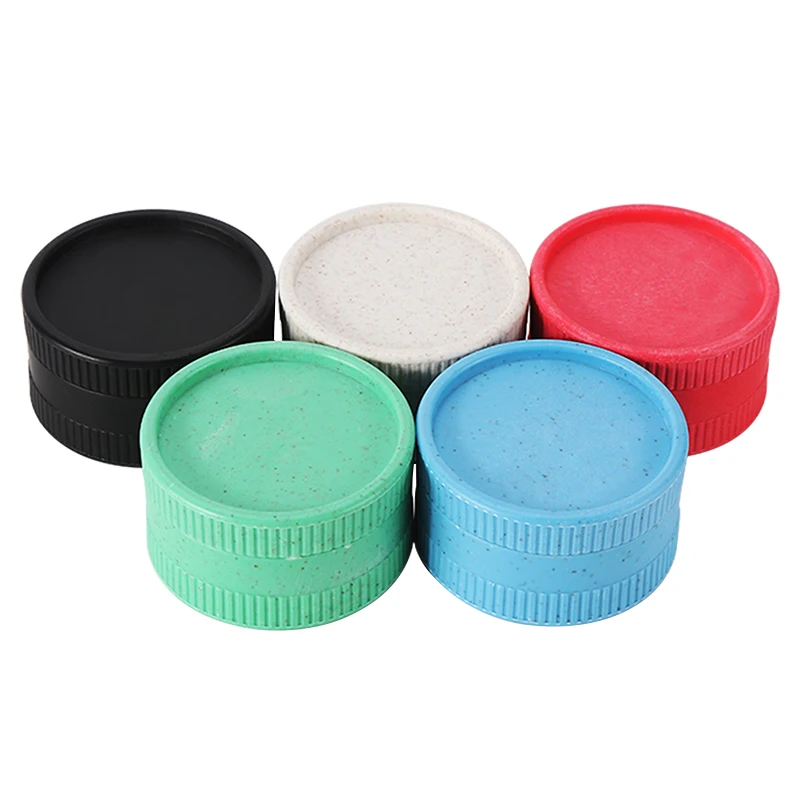 Futeng Degradable Plastic Mix Colors 55mm Herb Grinders 2 Layers Grinder Tobacco Spice Portable Smoking Accessories