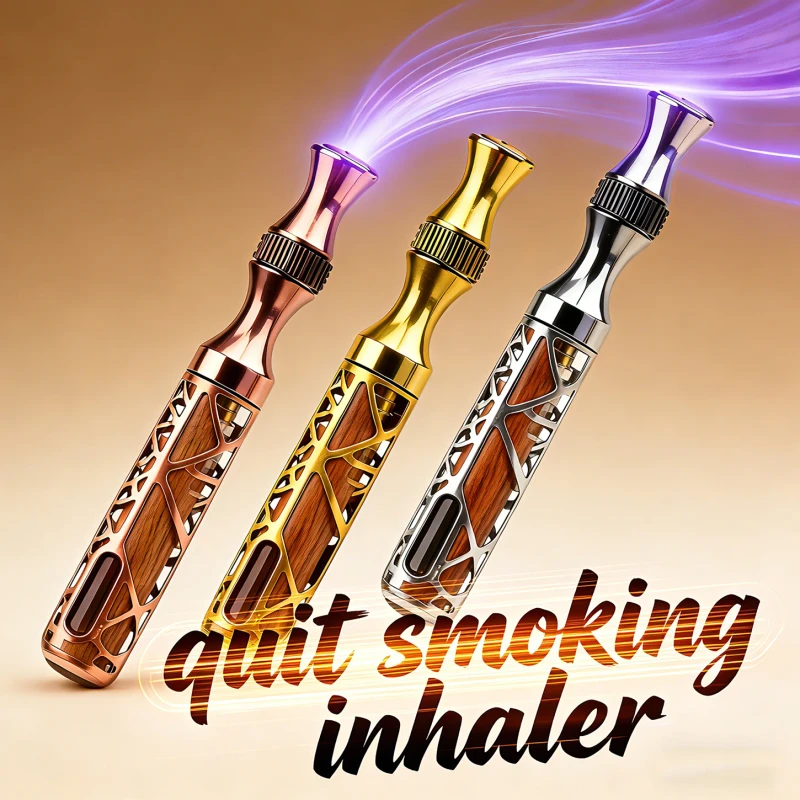 Gold Silver Pink Metallic Quit Smoking Stick Calm Stress Essential Oil Quit Smoking Puffer Inhaler Reusable Aromatherapy Inhaler