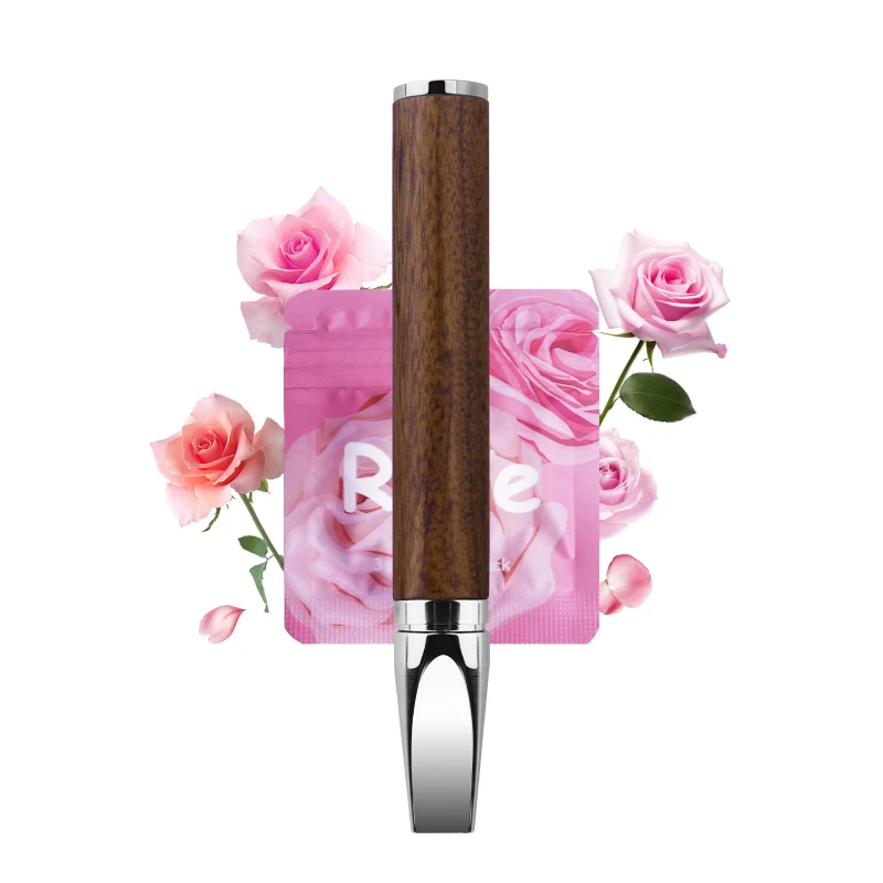 Health Care Inhaler Reusable Wooden Smoking Alternative Stick with Stain Steel Mouthpiece