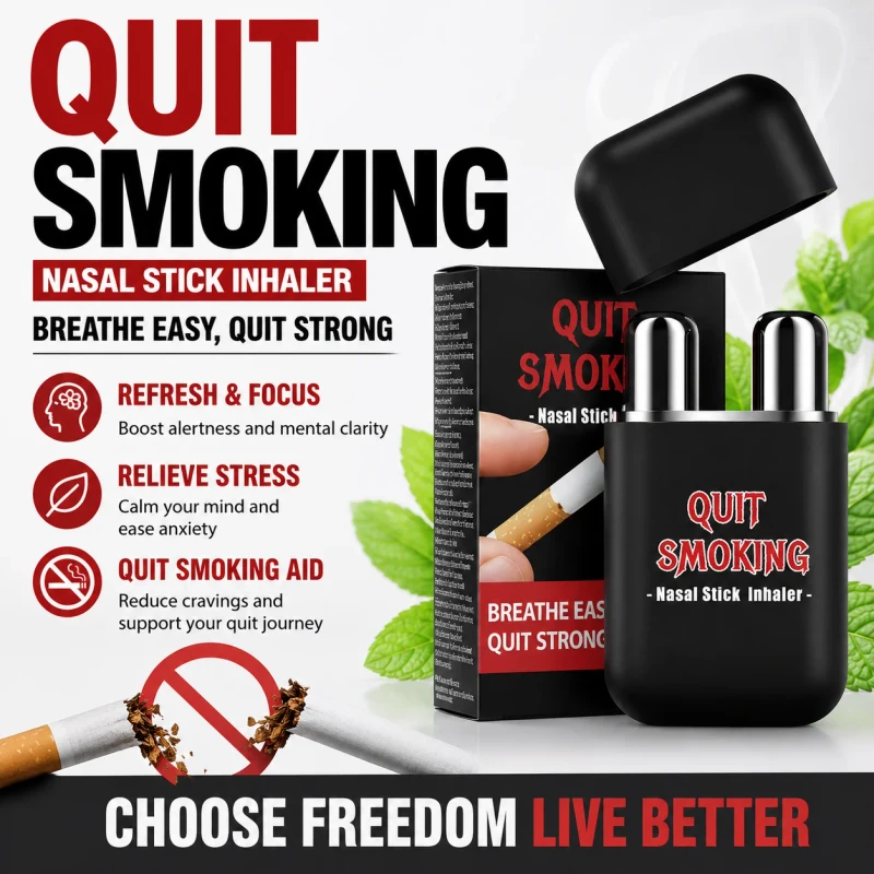 Healthy Quit Smoking Nasal Stick Herbal Essential Oils Safe and Has No Side Effects Suitable for Smokers Nasal Stick Inhaler
