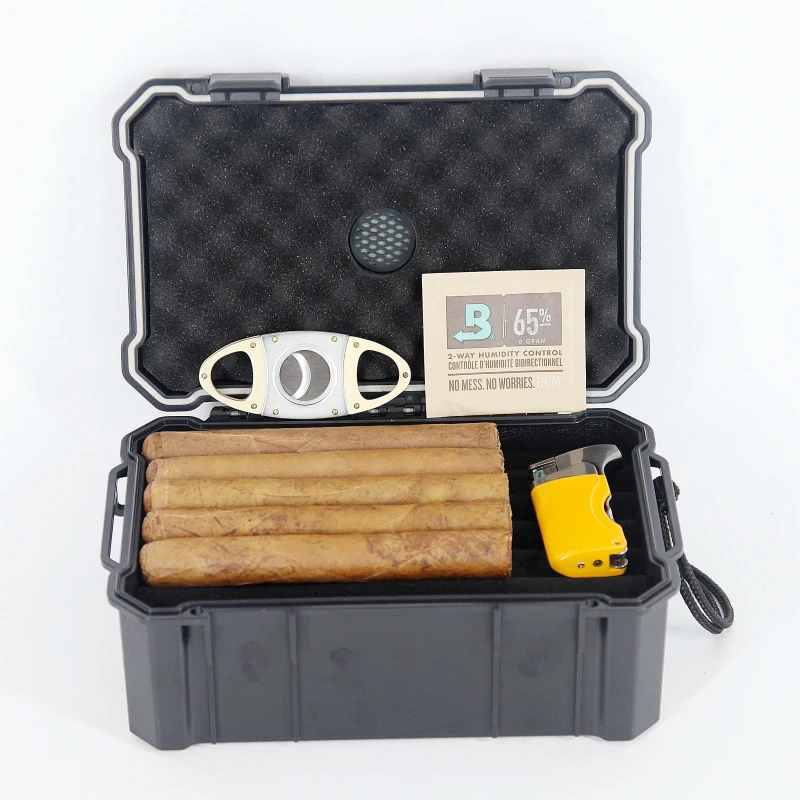 Luxury Cigar Case With ABS And Glass Waterproof Grinder Rolling Supply Box And Cheirinho Accessories For Conjunto Para Fumar