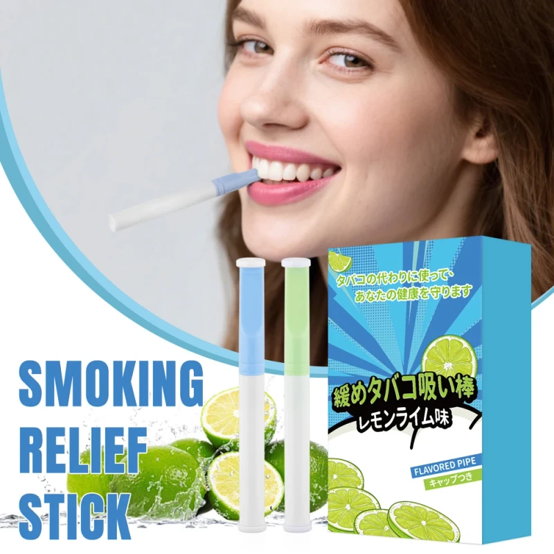 Mint & Lemon Mint Flavored Anti Vapor Quit Smoking Stick Plastic Cigarette Replacement Accessory