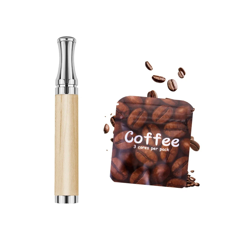 Natural Light Wood Silver Breathing Stick Coffee Aromatherapy Cores Portable Quit Smoking Aid Stress Relief Inhaler