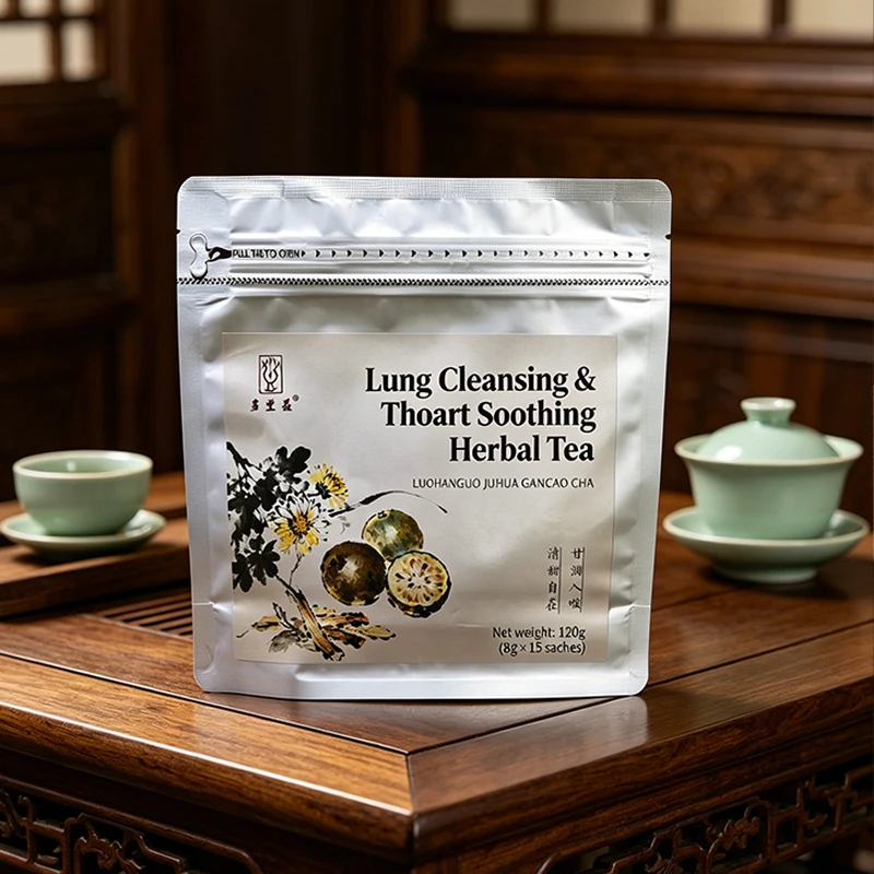 Natural Organic Blended Lung Detox Tea for Smokers Low Luxury Pyramid Wellness Health Biodegradable Tea Bags Chinese Herbal Tea