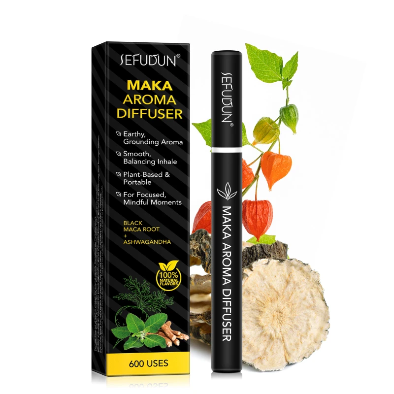 Nicotine Free Herbal Pen Black Maca Ashwagandha Aroma Diffuser for Mental Wellness Portable Stress Relief Device