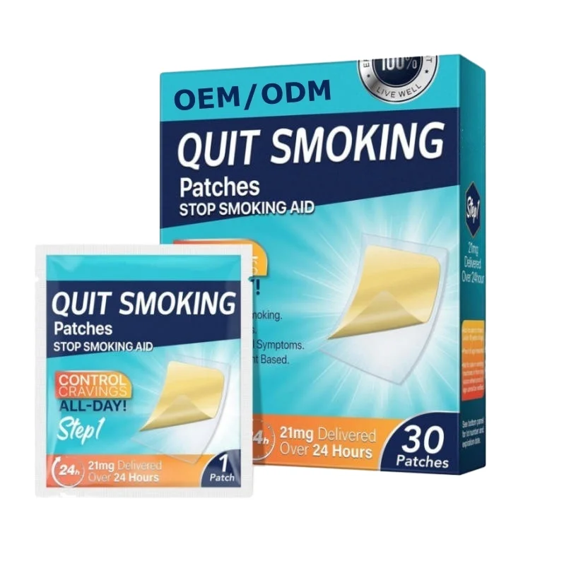OEM Anti Smoke Step 1 21mg Quit Smoking Patches Herbal Material Natural Herbs Home Use Factory Customized