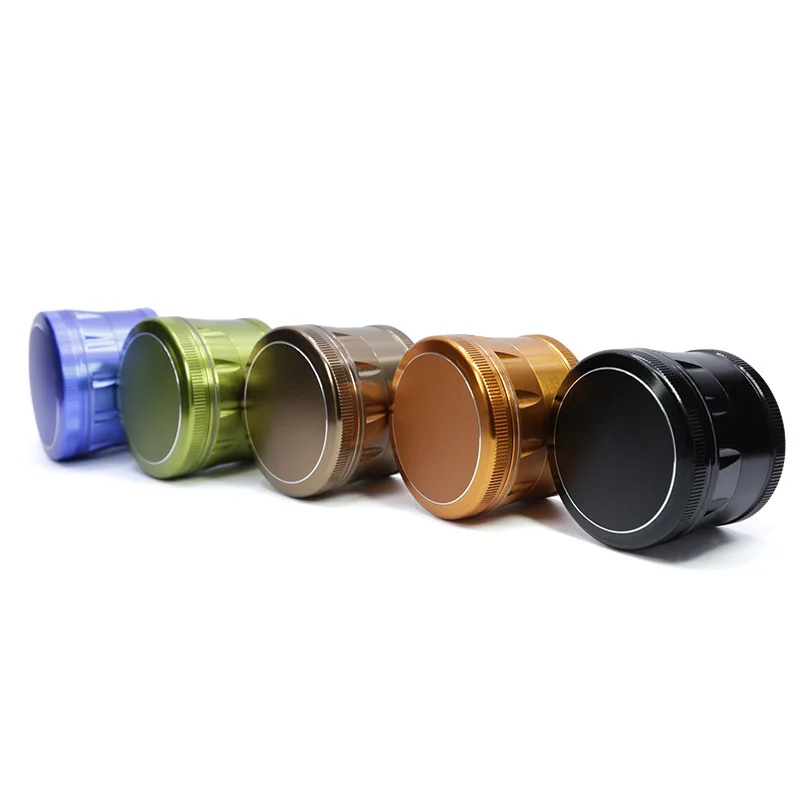 Personality Grinders 63mm 4 Layer Aluminum Alloy Crusher Metal Smoke Grinder Color Smoke Crusher 8807