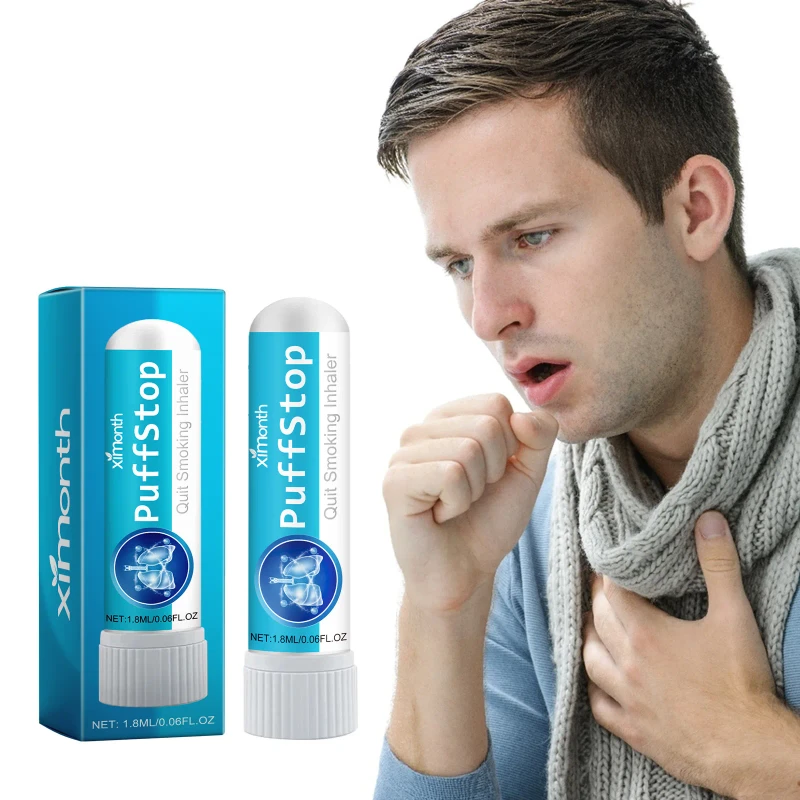 Private Label Help Quick Smoking Inhaler Sinus Inhaler Aroma Stick with Eucalyptus Lemongrass & Mint Essential Oils