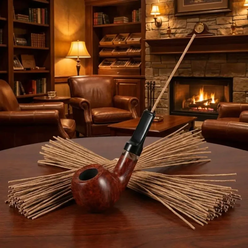 Professional Paper Pipe Cleaner Sticks Disposable High Tar Absorbent Cord Natural Wood Pulp Smoking Pipe Cleaning Tools 15cm