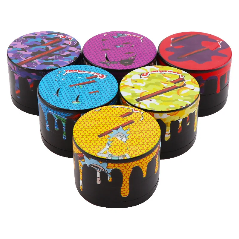 Smoking Shop Accessory 40MM 50MM 55MM 63MM 75mm 4 Layers UV logo Premium Zinc Alloy Grinder Tobacco