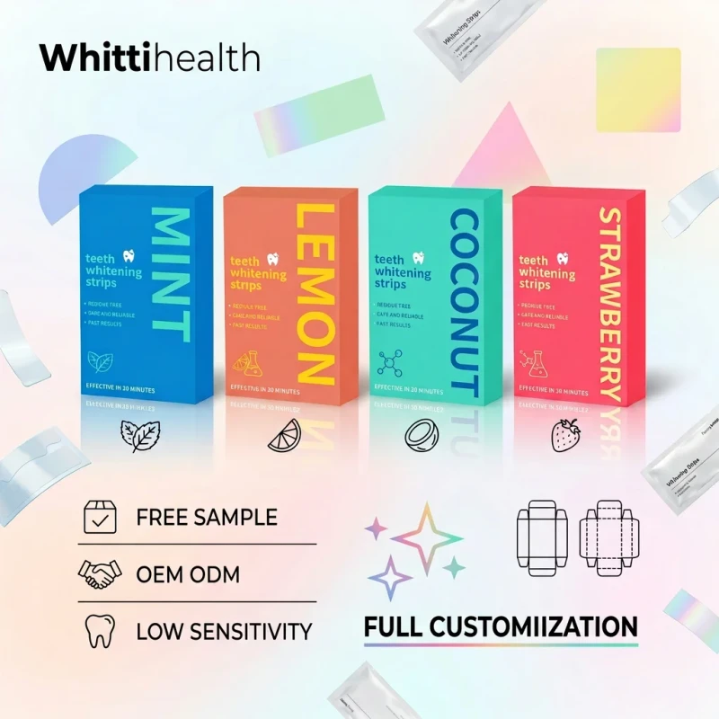 Teeth Whitening Strips Private Label Multi Flavor OEM ODM Bandes Blanchiment Dentaire Packaging