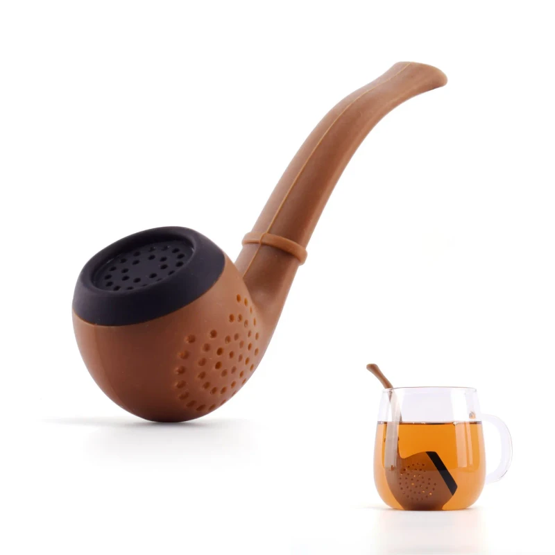 Tobacco Pipe Shaped Silicone Tea Strainer For Loose Leaf Tea