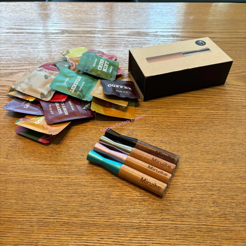 Wooden Barrel Alternative Essential Oil Core Flavored Air Aroma Stop Vaping Quit Smoking Stick Smokeless Inhaler