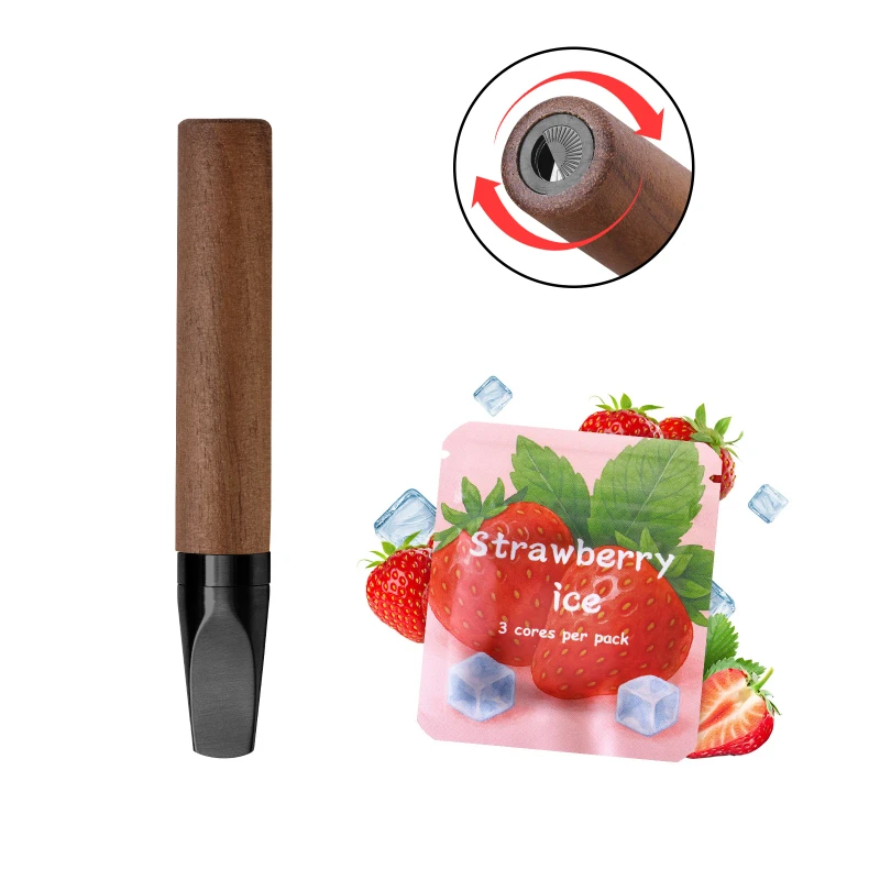 Wooden Portable Migraine Medicine Quit Nose Sticks Stop Smoking Aromatherapy Peppermint Scent Essential Oils for Adult